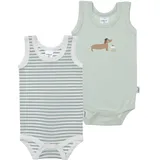 LILIPUT Body "Dackel", Mädchen, Gr. 74/80, EURO-Größen, grün (hellgrün), 95% Baumwolle, 5% Polyester, bedruckt, Rundhals, Bodys Body, 2er-Pack mit bequemem Rundhalsausschnitt