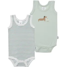 LILIPUT Body "Dackel", Mädchen, Gr. 74/80, EURO-Größen, grün (hellgrün), 95% Baumwolle, 5% Polyester, bedruckt, Rundhals, Bodys Body, 2er-Pack mit bequemem Rundhalsausschnitt