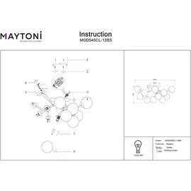 Maytoni Dallas Deckenleuchte, G9, MOD545CL-12BS,