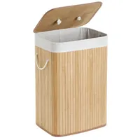 Mondeer Wäschekorb Wäschesammler aus Bambus (1 St), 72L, 40 x 30 x 60 cm gelb 40 cm x 60 cm x 30 cm