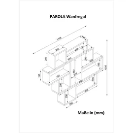 moebel17 Parola Wandregal 115 x 103 x 15 cm Weiß