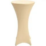 Beautissu Stella Stehtischhusse Ø 80 cm Creme