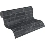 A.S. Création Vliestapete Cocktail 2 Tapete in Backstein Optik 10,05 m x 0,53 m grau schwarz Made in Germany 942833 94283-3