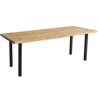 Mendler Esstisch HWC-L75, Tisch Esszimmertisch, Industrial Massiv-Holz MVG-zertifiziert 200x90cm, natur