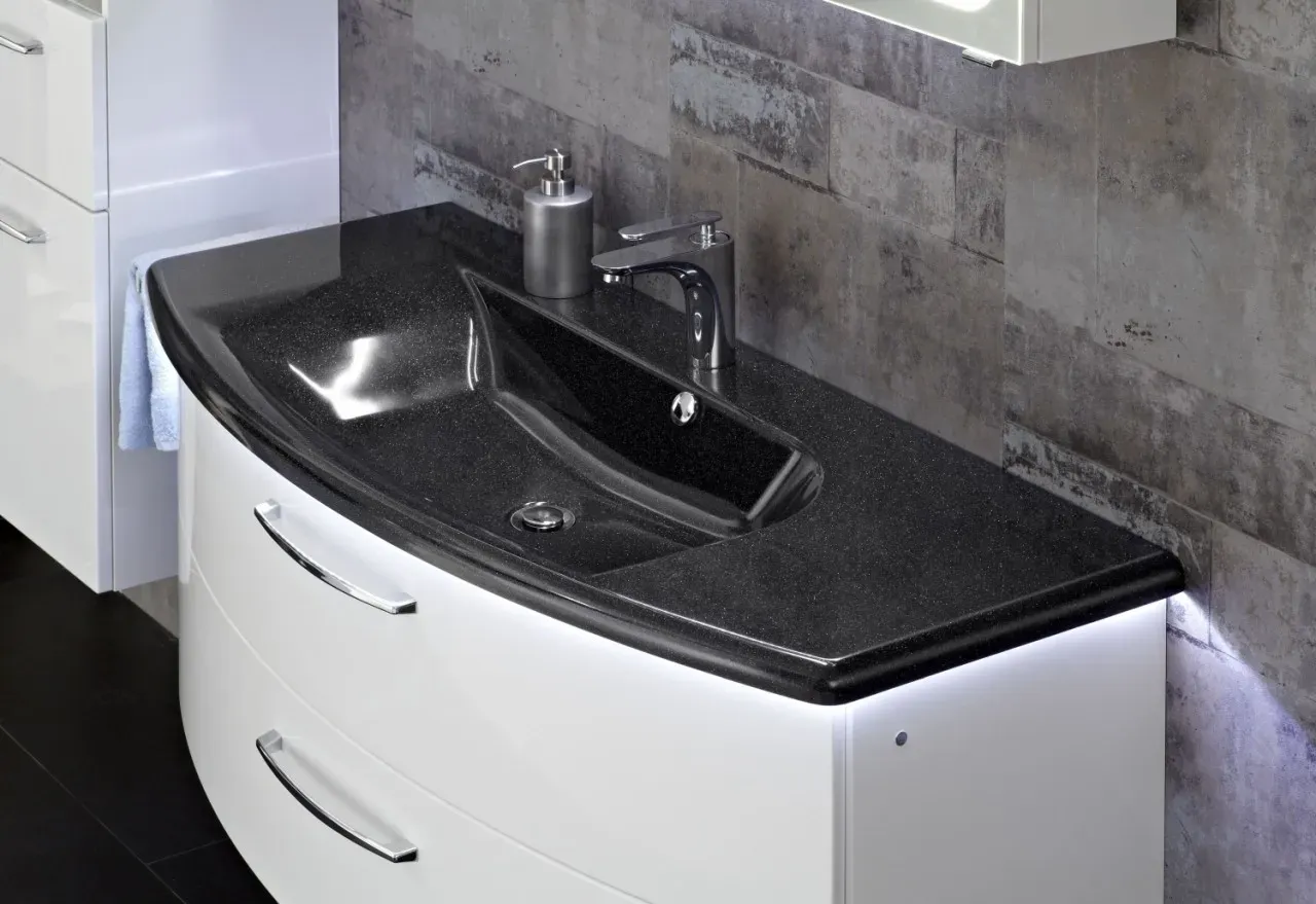 Pelipal Serie 7005 Mineralmarmor-Waschtisch MMWTR65-1236-GM, B:1236, H:30, T:513mm MMWTR65-1236-GM
