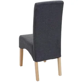chefgastro Esszimmerstuhl gepolstert 100x44x56cm Sitzhöhe 48cm Stoff/Textil Dunkelgrau helle Beine Küchenstuhl Stuhl