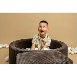 MeowBaby Rundes Bällebad Cord, 30x90 cm, Braun: