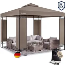 CASARIA Pavillon Lorca 3 x 3 m inkl. Seitenteile Taupe
