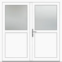 Kunststoff Nebeneingangstür nach Maß "PAULA-M" 70 mm symmetrisch Weiß RAL 9016 beidseitig innen öffnend DIN links