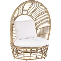 Beliani Korbsessel aus Rattan und Metall mit Kissen Boho