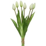 MARELIDA Tulpenbund mit 6 Blüten künstliche Tulpen Kunstblumen Dekoblumen H: 40cm weiß