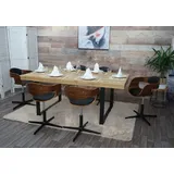 6er-Set Küchenstuhl HWC-H46, Stuhl, höhenverstellbar Bugholz, Kunstleder schwarz