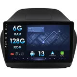 Android Autoradio 10 Zoll Doppel Din Radio Für Hyundai Tucson 2 LM IX35 (2009-2015) mit GPS Navigation Bluetooth AM FM WiFi SWC Carplay DSP RDS DAB-6G+128G