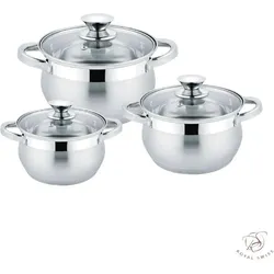 Kochgeschirr-Set - 6-teilig - Edelstahl - 18, 20 und 24 cm - Induktion Kochtöpfe
