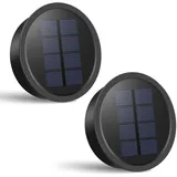 Görvitor 2 Stück Solarlampen Ersatzteile (Geeignet für 7,2–8,2 cm), 15 LM LED Warmweiß Solar Ersatzdeckel mit 600mAh Solarpanels, Hocheffizienten Ersatz Solarmodul für Solarlampen Laterne Garten