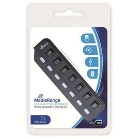 MediaRange USB-Hub 7-fach schwarz