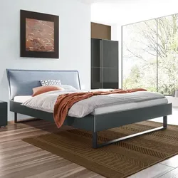 Bett Kumari 140x210 cm Dunkelgrau klassischer Stil