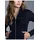 TRIGEMA Sweatjacke "TRIGEMA Jacke mit Kristallsteinen", Damen, Gr. S, blau (navy), Single Jersey, 95% Baumwolle, 5% Elastan, lang, ohne Ausschnitt, Sweatjacken Sweatjacke