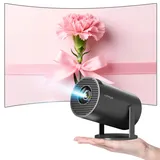 HIPPUS Mini Beamer 4K Projektor, Android Heimkino Projector Full HD 1080P, 270° Dreh Proyector Klein Kurzdistanz Heimprojektor Handy für Schlafzimmer, Tische, Decken, Schwarz