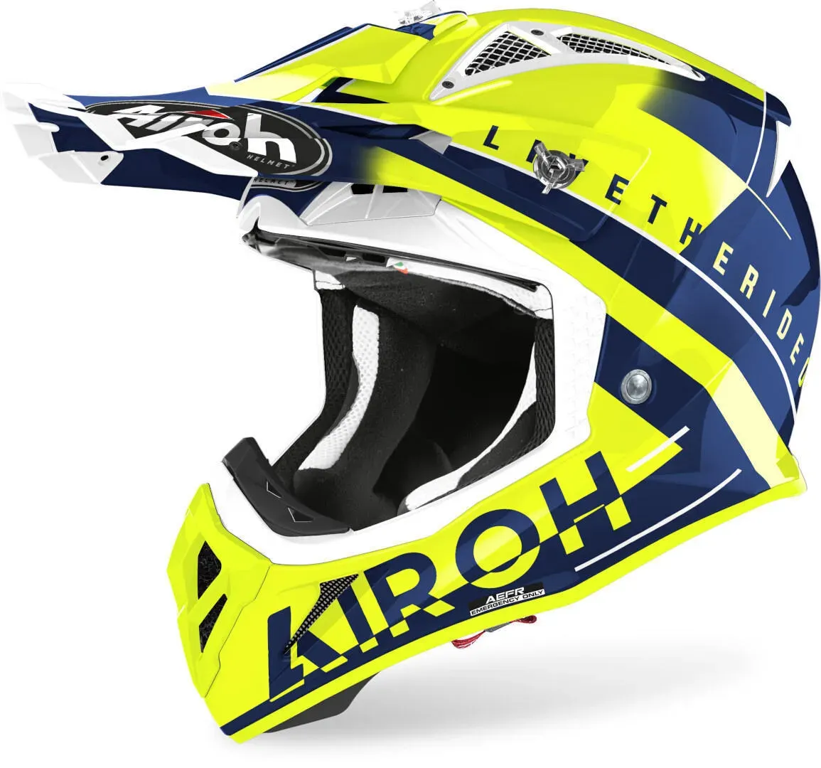 Airoh Aviator ACE Amaze Motorcross helm, blauw, L Voorman