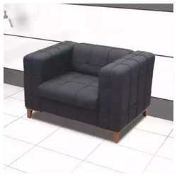 JVmoebel Sessel Sessel Schwarz Sitz Arbeitzimmer Modern Designer Polstersessel Neu, Made In Europe schwarz