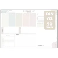 Schreibtischunterlage Papier A3, Wochenplaner Block A3, Undatiert Kalender 2026,