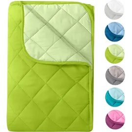 Wometo Microfaser Sommer Steppbett 155x220 grün & hellgrün / OEKO-TEX / kochfest 95° / Leichtsteppbett für heiße Tage / ohne Bezug verwendbar