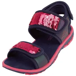 Sandale KAPPA, Gr. 31, blau (navy, pink), Synthetik, metallic, sportlich, Schuhe Sandale, - mit Pailletten besetzt