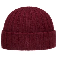 Stetson Strickmütze Beanie aus 100% Kaschmir mit Umschlag grau|rot