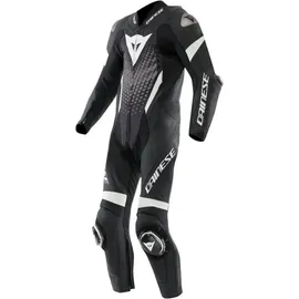 Dainese Laguna Seca 6 1-Teiler Motorrad Lederkombi, schwarz-weiss, Größe 55 für Männer