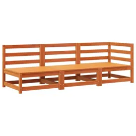 vidaXL Gartensofa 3-Sitzer Wachsbraun Massivholz Kiefer