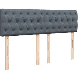 vidaXL Boxspringbett mit Matratze Dunkelgrau 140x200 cm Samt