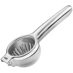 Zitruspresse GEFU "LEMON", silber, B:22cm H:5cm T:7,5cm, Entsafter, effizientes Hebelprinzip, tropffreier Ausguss, Edelstahl