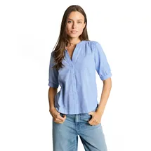 Tom Tailor Bluse mit V-Ausschnitt Blau 46