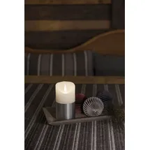 Konstsmide LED Echtwachskerze 13,5 cm weiß/silber