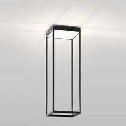 serien lighting Reflex2 S 600 Deckenleuchte schwarz | warmweiß (3000 K) | Triac dimmbar (für 3-adrige Netzleitung) | Reflektor Pyramidenstruktur weiß