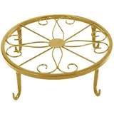 NLDGR Goldener Topfpflanzenständer aus Metall, 12 X 25 cm, Metallpflanzenständer, Goldenes Blumenregal aus Eisen für Blumentopf, Balkon, Drinnen und Draußen (Golden)