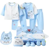 DorkasDE Babykleidung: Neugeborenes Set, 18-teilig, Unisex, 0-3 Monate, Rosa, Gelb, Blau, Cartoon, Casual, Babyparty, Baumwolle, Langarm, Lose, Baby Erstausstattung