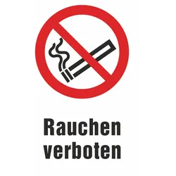 Verbotsschild - Rauchen verboten