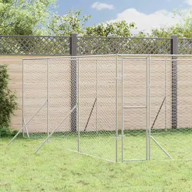 vidaXL Outdoor-Hundezwinger Silbern 6x6x2 m Verzinkter Stahl