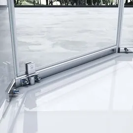 doporro Fünfeckdusche Duschkabine 90x90x195cm Duschabtrennung inkl. 4cm flacher Duschtasse in Weiß und Ablaufgarnitur ESG-Sicherheitsglas Klarglas inkl. Easy-Clean-Beschichtung Rav08K