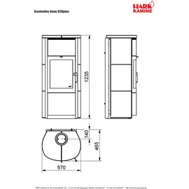Hark Keno ECOplus Kaminofen Naturstein grau 7 kW