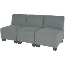 Mendler Modular 3-Sitzer Sofa Couch Lyon, Stoff/Textil ~ grau, ohne Armlehnen