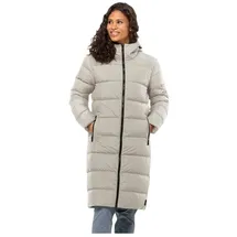 Jack Wolfskin Winter-Daunenmantel Frozen Palace Coat 2024 (winddicht, wasserabweisend) beige Damen