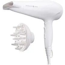 Remington Haartrockner Ionen Diffusor Stylingdüse] weiß (2200W, Keramik-Ionen: schonendes Styling & gleichmäßige Wärmeverteilung, 3 Heiz- & 2 separate Gebläsestufen + Abkühlstufe) D3199