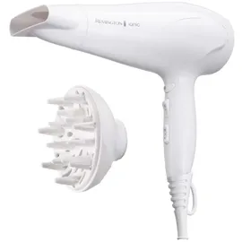 Remington Haartrockner Ionen Diffusor Stylingdüse] weiß (2200W, Keramik-Ionen: schonendes Styling & gleichmäßige Wärmeverteilung, 3 Heiz- & 2 separate Gebläsestufen + Abkühlstufe) D3199