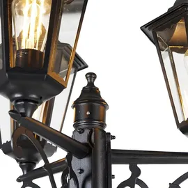 QAZQA Außenlaterne 220 cm Aluminium 3-flammig E27 IP44 schwarz