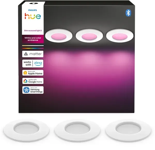 Hue Slim recessed spotlight 90 mm White - 3-pack
