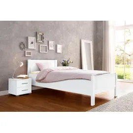 Priess Bett Husum Schlafzimmer Jugendzimmer Rahmenbett, mit Komforthöhe verschiedene Ausführungen hochwertige Premium Qualität weiß 100 cm x 208 cm x 85 cm