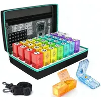Tablettenbox Monat 30 Tage, Tablettenbox 14 Tage 2 Fächer Große Pillendose für Morgens Abends, Tabletten Organizer für 4 Wochen, medikamentenbox 1 Monat für für Pillen, Fischöle, Vitamine(mehrfarbig)